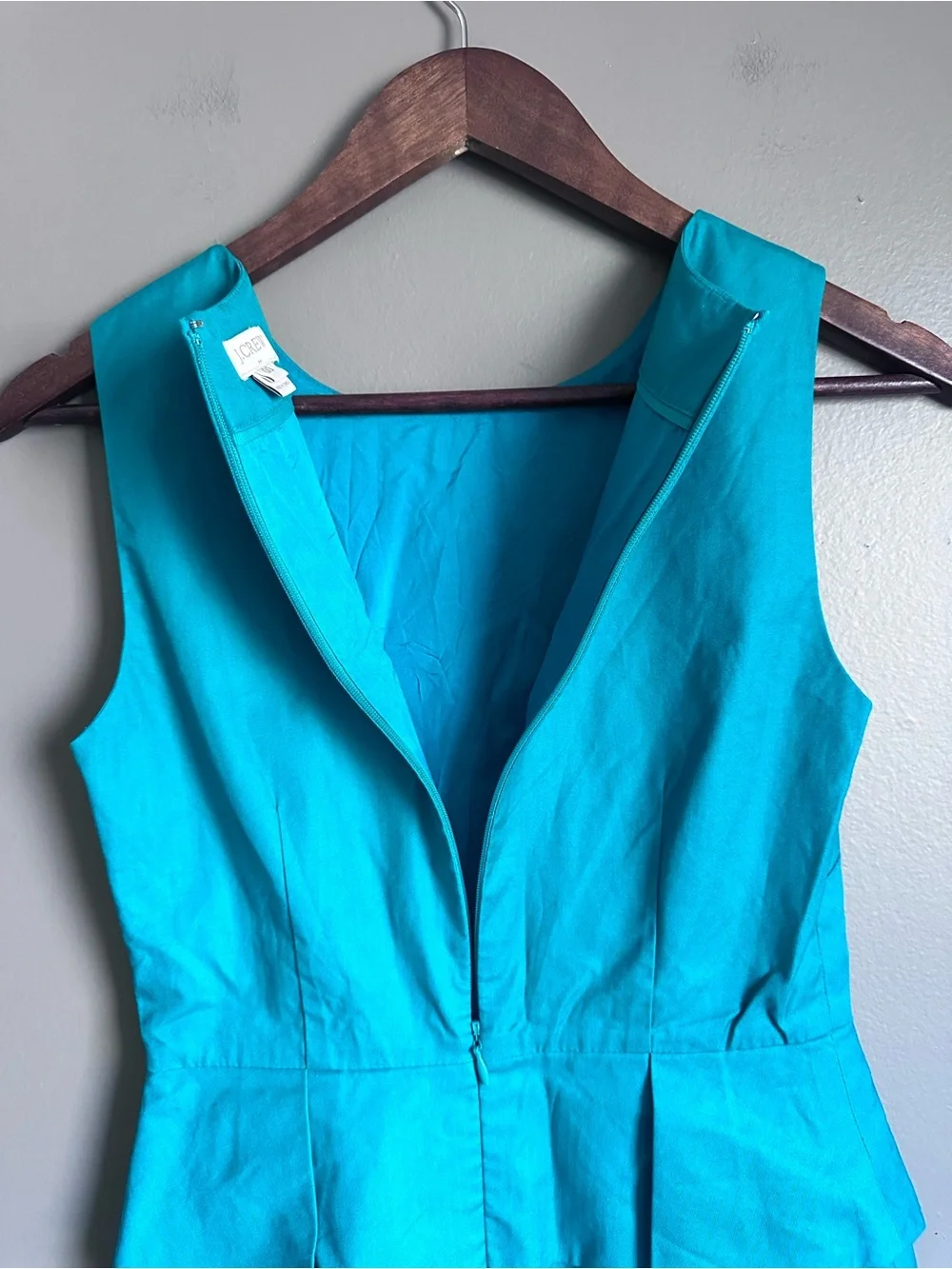 J.Crew Structured Sleeveless Peplum Midi Dress- Green - Size 00